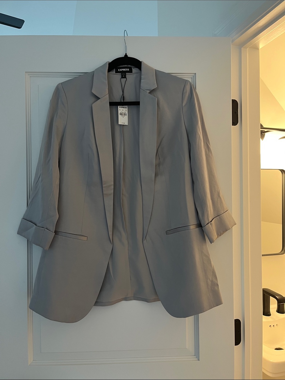 Grey Satin Blazer
